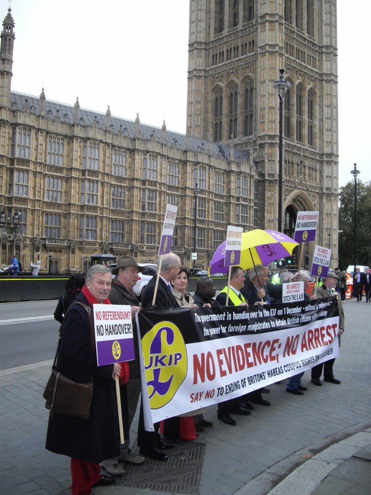 UKIP protesters EAW London